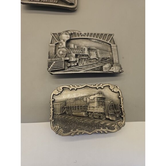 Vtg 1984 Siskiyou Buckle Co. Railroad Pewter Belt Buckle & 83 Bergamot Railroad - Picture 1 of 9